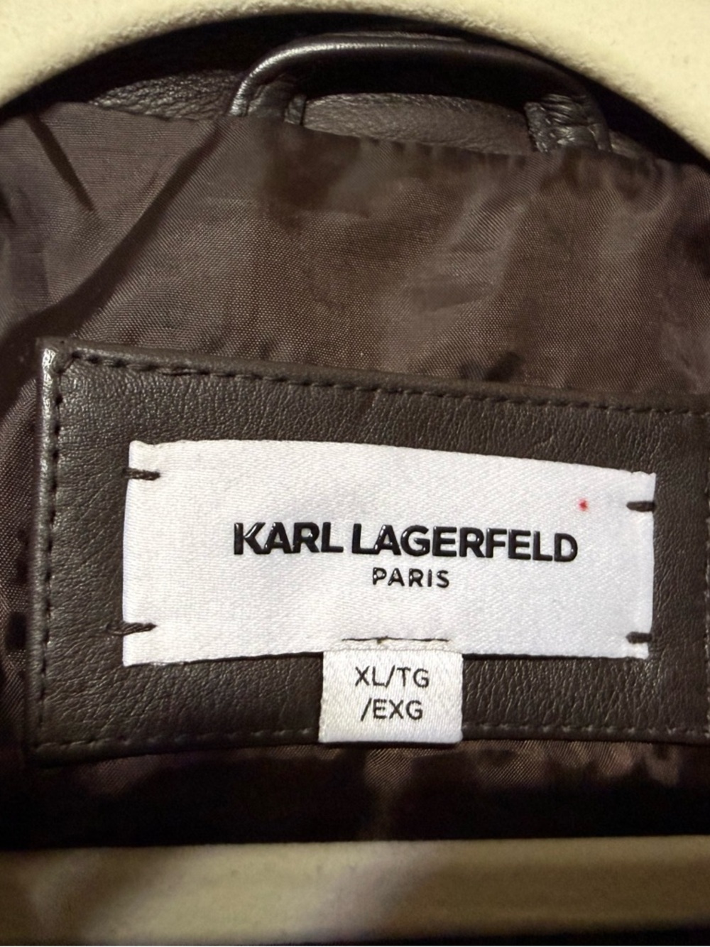 Karl Lagerfeld Men's Brown Leather Zipper Jacket - Picture 5 of 13